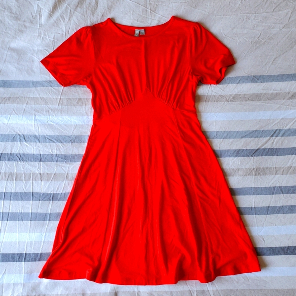 EUC Bright Red Short-sleeved Mini Dress